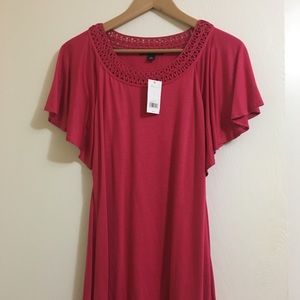 NWT Banana Republic dress in bright coral/pink, S